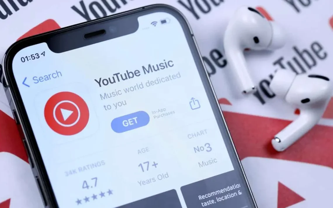 YouTube Música, plataforma de música do YouTube, app de música do YouTube;