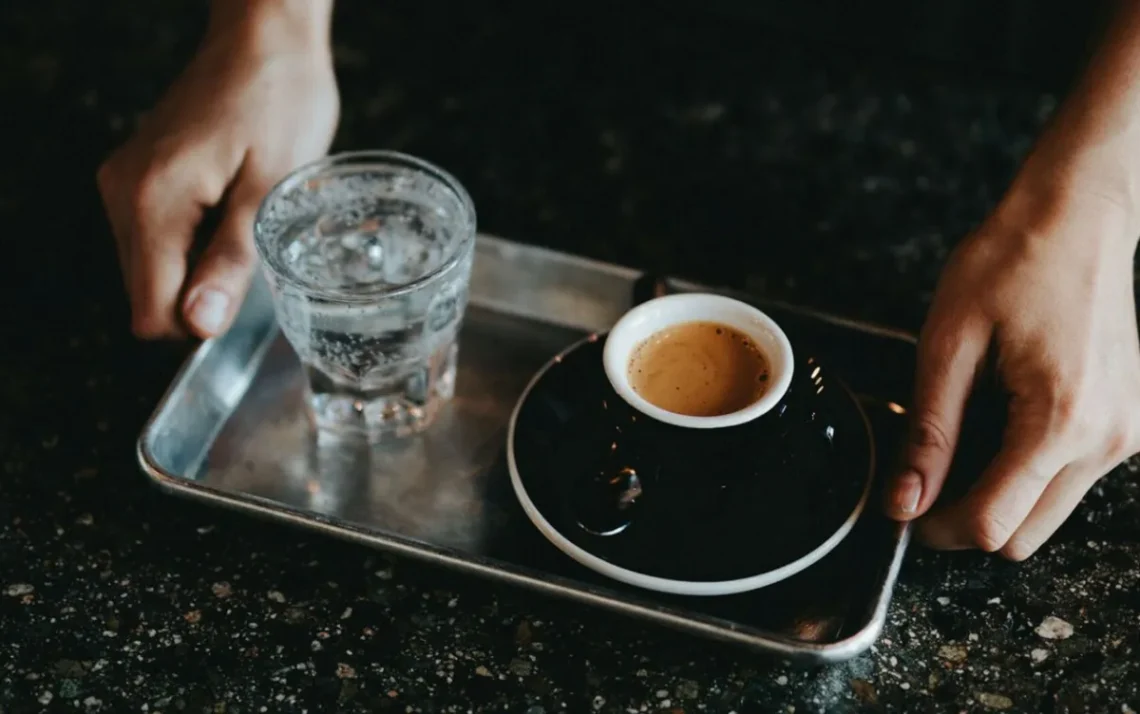 bebida, quente, expresso, xícara, de café;