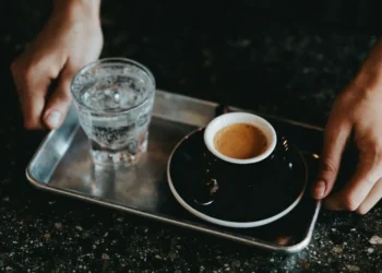 bebida, quente, expresso, xícara, de café;